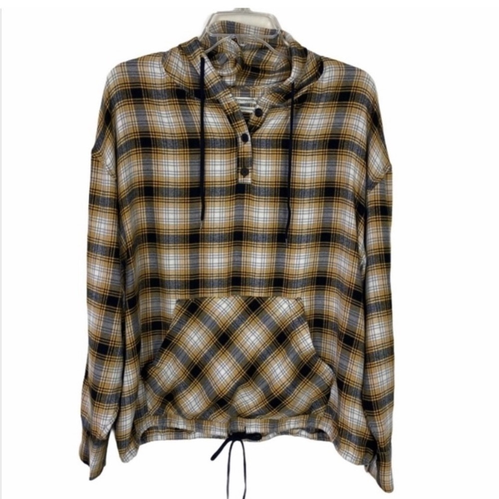 Urban Outfitters Pocket Hoodie Brown Yellow Size M NEW